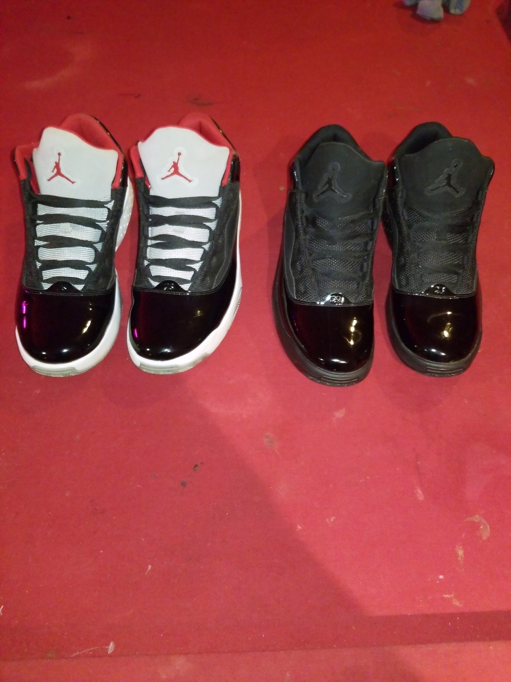 Jordan Mens Athletic Shoes in Black, White, Red (Pair)